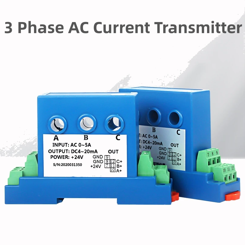 Трехфазный передатчик переменного тока 4-20 мА 0-10 в RS485 переменный ток 0-30 А 0-20 50