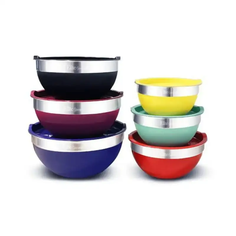 

Silicone/Stainless Steel Mixing Bowl Set 12 Pieces Professional Home Kitchenware Cookware