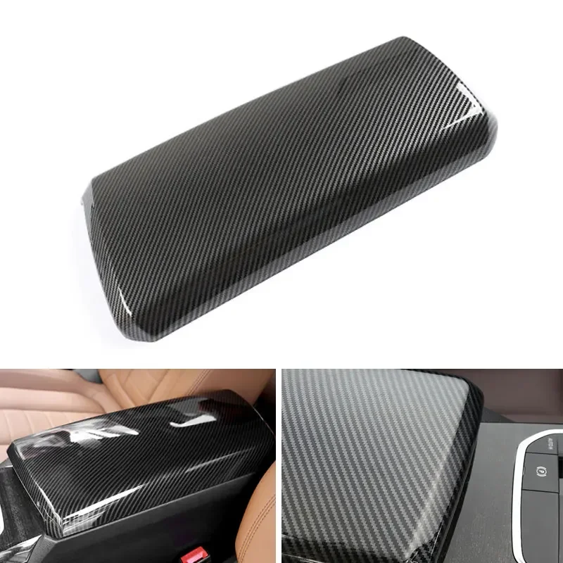 Стайлинг автомобиля текстура из углеродного волокна центральный подлокотник