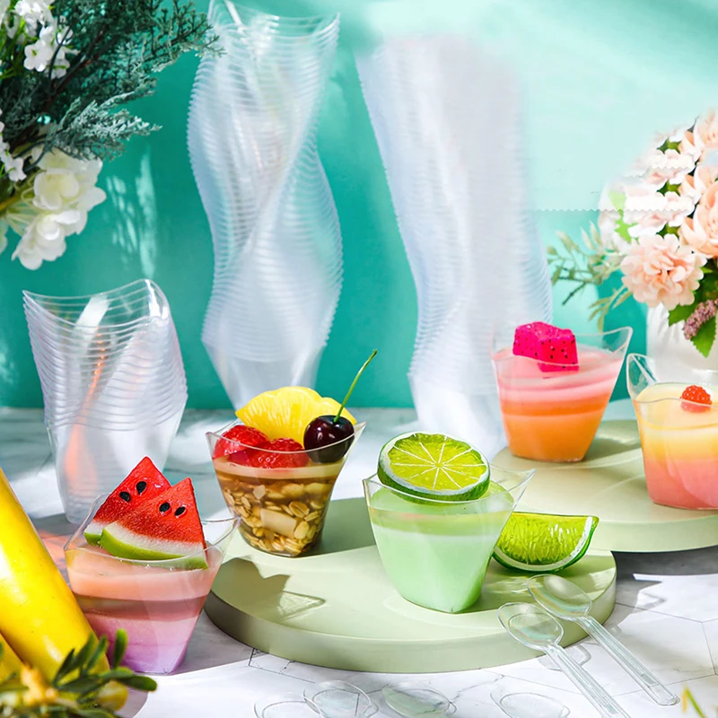 10 шт. одноразовые пластиковые десертные чашки 100 мл