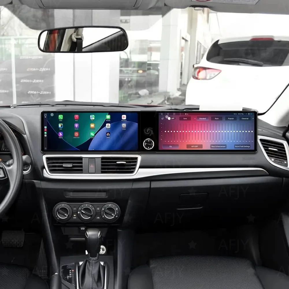 Фото Двухэкранный GPS-навигатор Qualcomm 12.3 дюйма на Android 14 для Mazda Axela 2014-2019, мультимедийный проигрыватель, автомобильная магнитола №5