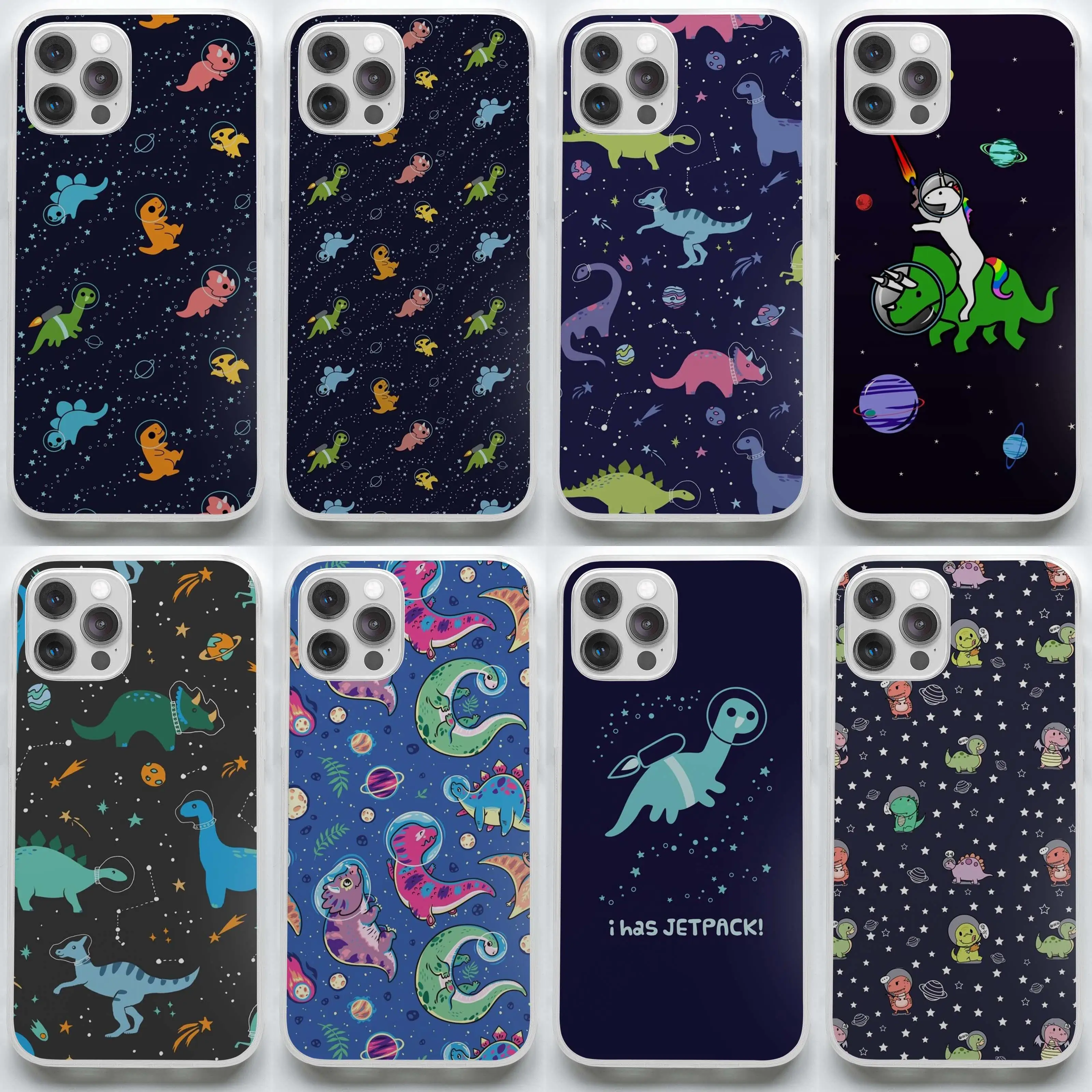 

Мягкий чехол для телефона с динозаврами в космосе для iPhone X XS XR Max 7 8 Plus 11 12 13 Pro Max, модные аксессуары