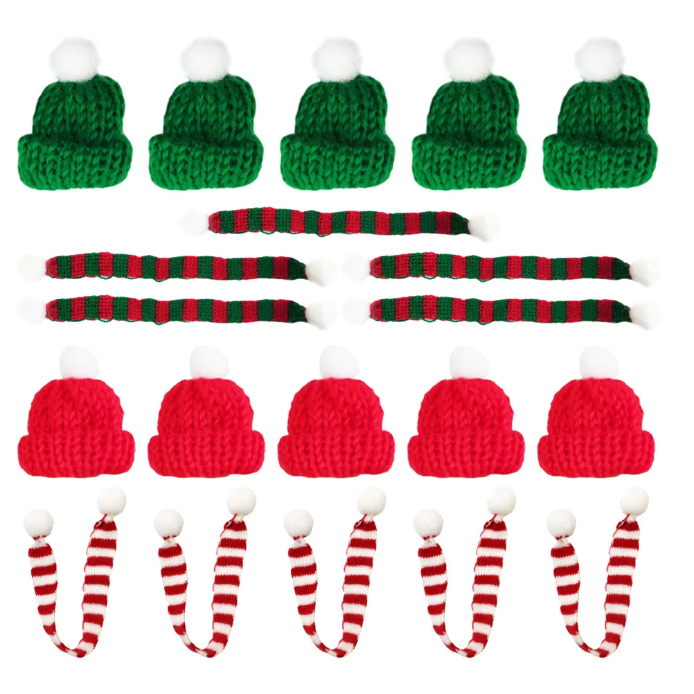 

Hat Christmas Santa Miniature Mini Scarf Bottle Cover Hatsgiftsshower Thank You Baby Decordoll Small Knit Cup Crafts Lollipop