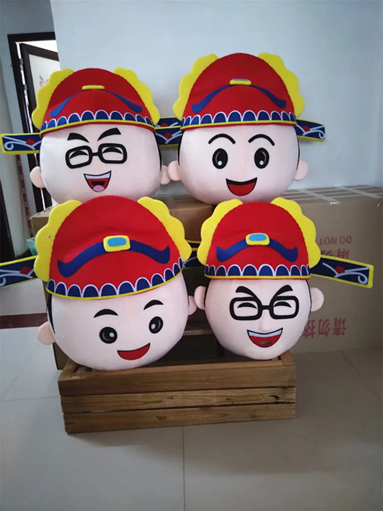 

Mascot head headgear In Ancient China Championer Man Cartoon Adult Doll Doll Clothing Headgear