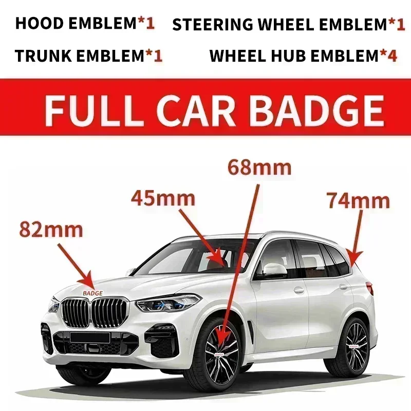 7 шт. Эмблема багажника для Bmw E46 E39 E38 E90 E60 Z3 Z4 X3 X5 X6 F10 E93 82 мм 74 45