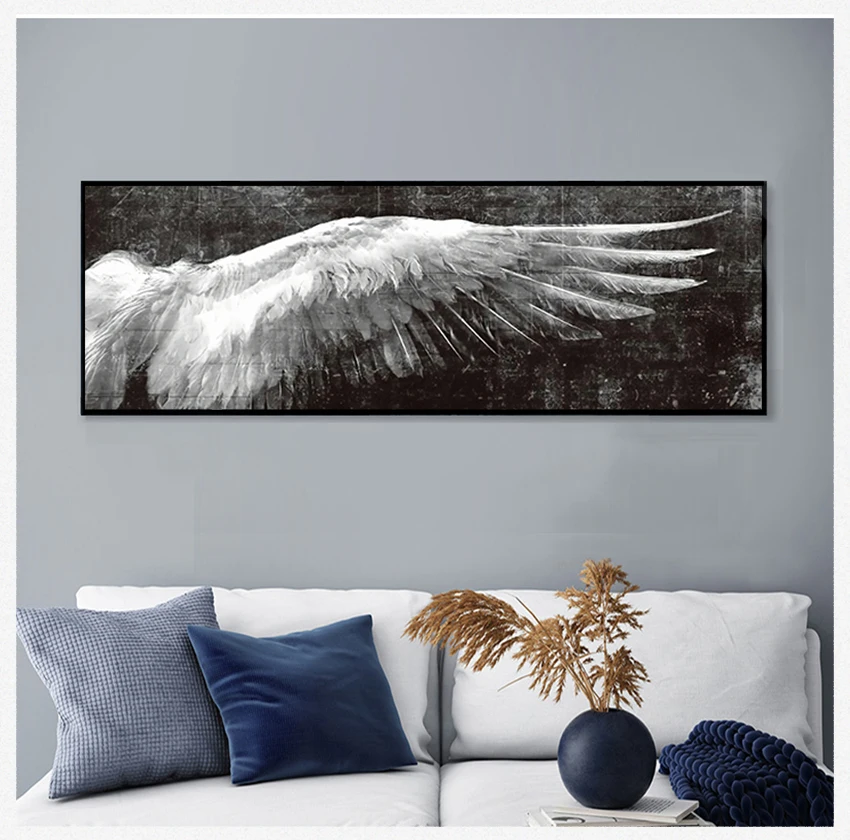 

And White Wall Art Canvas Paintings Wings Pop Art Wall Picture For Living Room Angel Wings Vintage Wall Posters And Prints Black