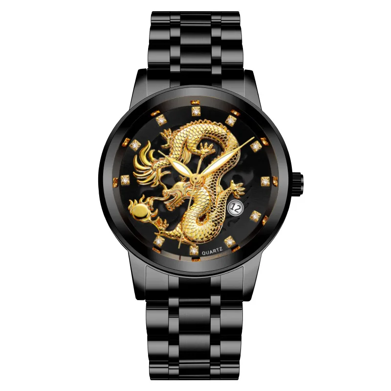 2023 Popular Europe and the United States fashion new men's watch stainless steel perpetual calendar dragon business waterproof