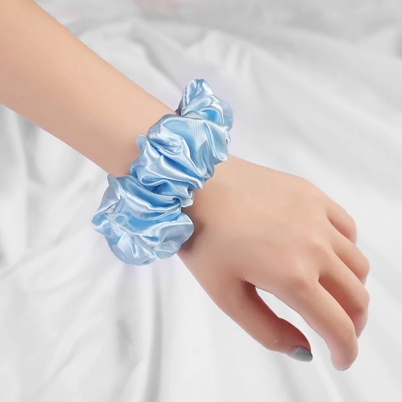 

Satin Silk Hair band Solid Color Hair Ties Scrunchie Elastic Hair Bands Women Luxury Soft Hair Accessories Ponytail Hair Rope
