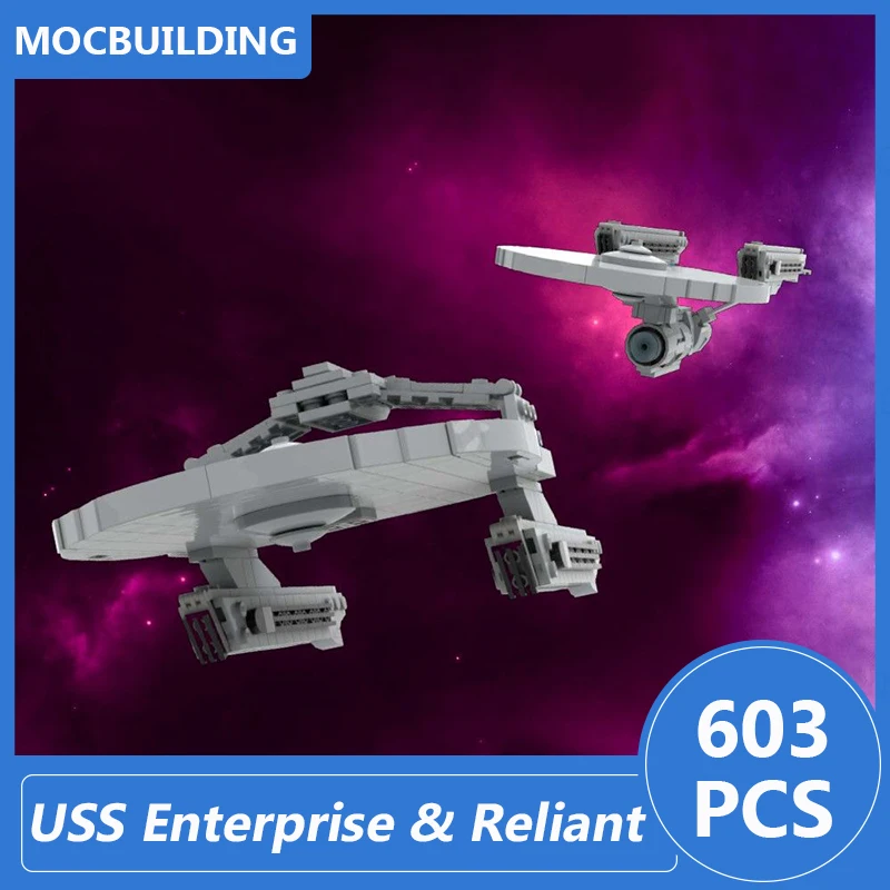 USS Enterprise NCC-1701 (Refit) и Reliant NCC-1864 Moc Строительные блоки Diy Сборка кирпичей Космические развивающие игрушки Подарки 603 шт. (art.: 3920cbec88d8b) - 3920cbec88d8b