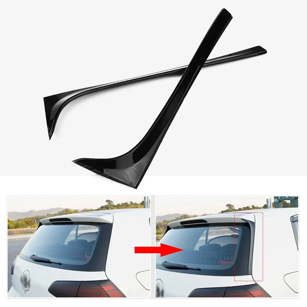 

2pcs Casement Spoiler Side Wing Black Car-Styling Auto Rear Window Mirror Tail Accessory New For Golf 7 7.5 MK7 MK7.5 2014-2018