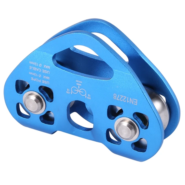 Heart-Shape Climbing Double Pulley Steel Cable Rope 1m Climbing Device High Speed Zipline Trolley 24KN 5