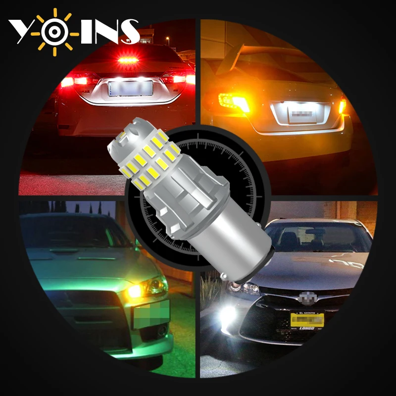 10 шт. 1157 BAY15D автомобильная лампа заднего стоп-сигнасветильник 12-24 В 30SMD 3014 Canbus без