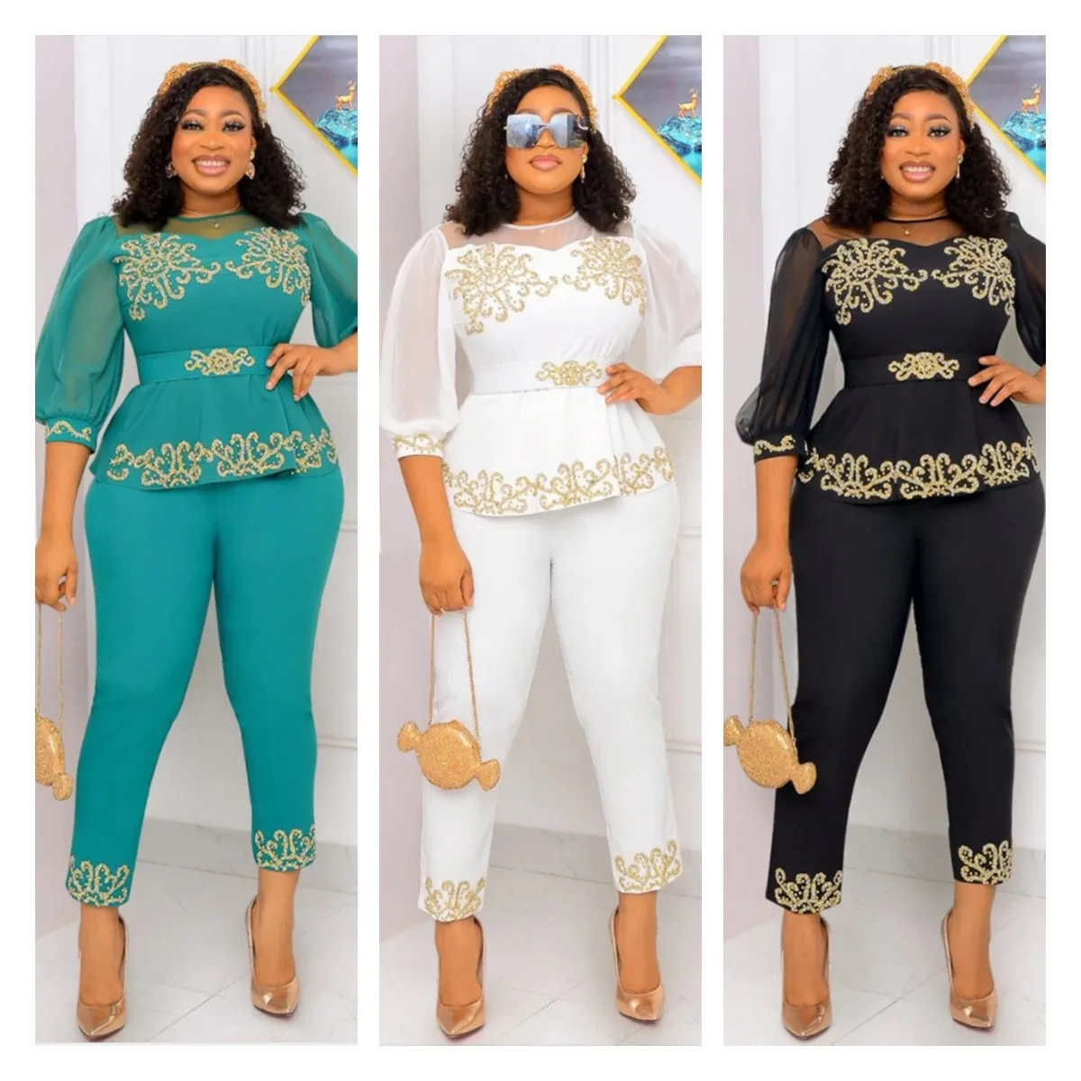 

Женские комплекты в стиле High Street, топ с коротким рукавом и круглым вырезом, эластичные длинные брюки, Однотонный женский комплект из 2 предметов, новинка 2023