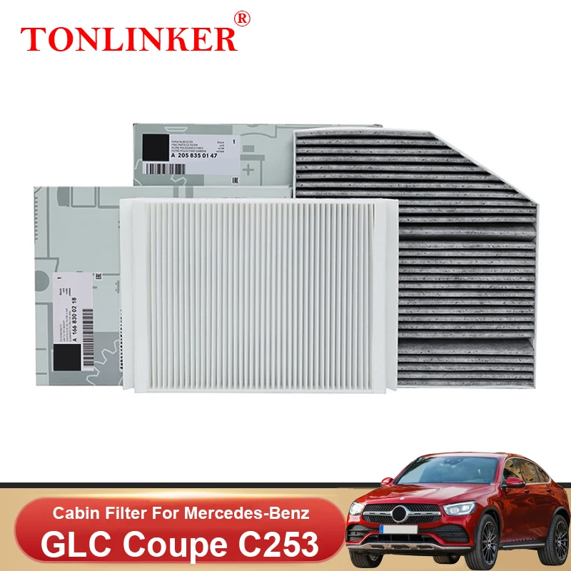 

TONLINKER Cabin Filter For Mercedes Benz GLC Coupe C253 2016-2022 250 300 220d 250d 300d AMG 43 63 63S A2058350147 A1668300218