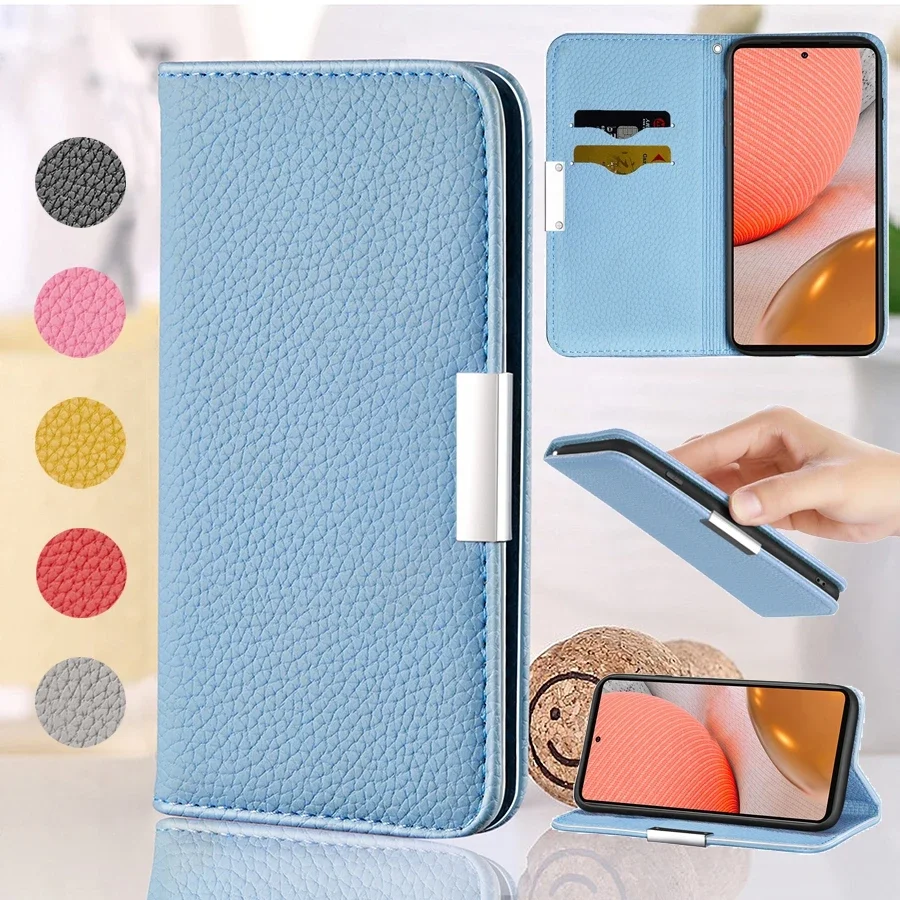 

Litchi Pattern Wallet Leather Case For Samsung Galaxy A03s A12 A13 A22 A32 A51 A52 A70 A71 A72 S22 Ultra S21 FE S20 FE Cover