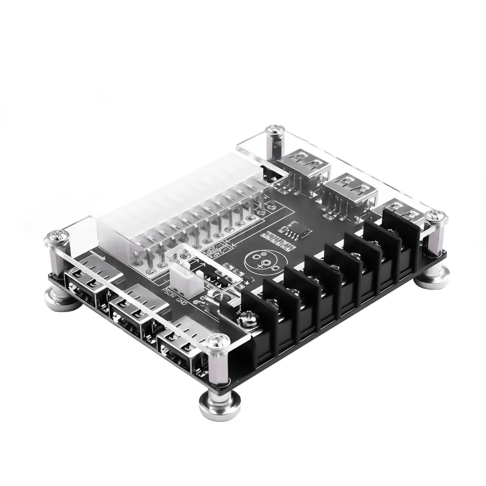 

Плата блока питания ATX с 24 контактами и акриловый чехол, комплект модульного адаптера питания с поддержкой 3,3 В/5 В/12 в 1,8-10,8 В (ADJ)