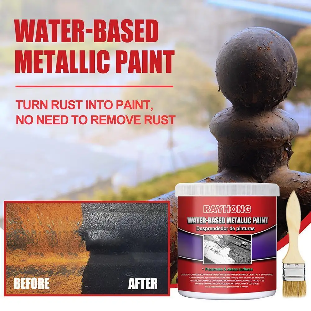 100ml Car Anti-Rust Chassis Rust Converter Paste Water-Based Converter Weather-Proof Metal Primer Rust Deruster Repair Remo Y9I2