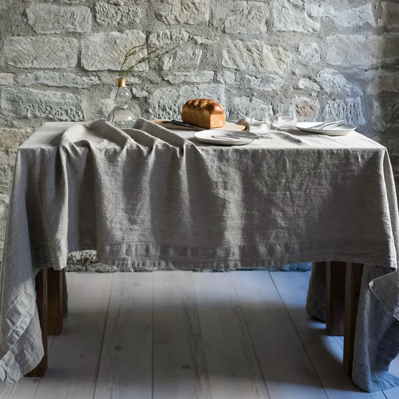 

Скатерть льняная ручной работы TJ7326, скатерть из 100% чистого Европейского льна для кухни, столовой, стола, банкета