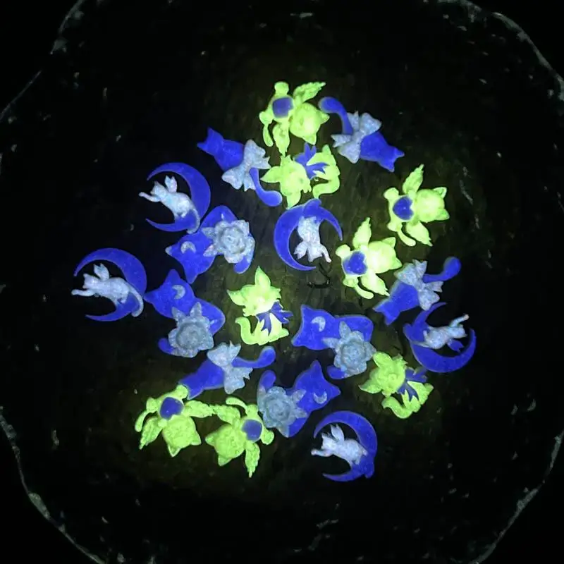 20 шт. подвески для ногтей в виде Луны и кошек