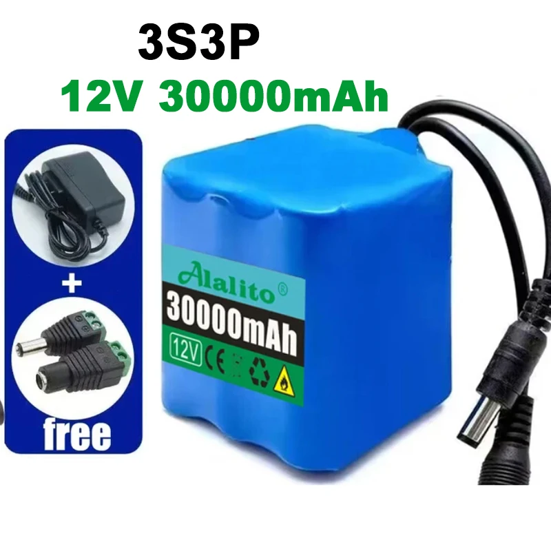 Фото НОВЫЙ аккумулятор 12В 3S5P 50000мАч, литий-ионные аккумуляторы 18650 50Ач, перезаряжаемые батареи с BMS, литиевые аккумуляторные блоки, плата защиты + зарядное устройство №3