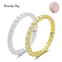 serenity day s925 sterling silver jewelry inlaid d color vvs1 234mm each moissan row ring for women couples ring wedding gift
