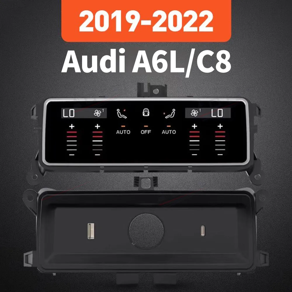 LCD Rear Climate Control Car AC Panel For Audi A6L 2019 - 2022 Car Air Conditioning Panel USB Air Conditioner Board Touch Screen