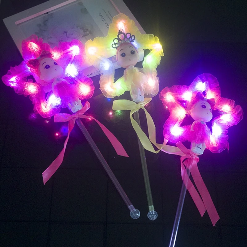 Детские светящиеся волшебные палочки для девочек 38 см звезда любовь сердце в