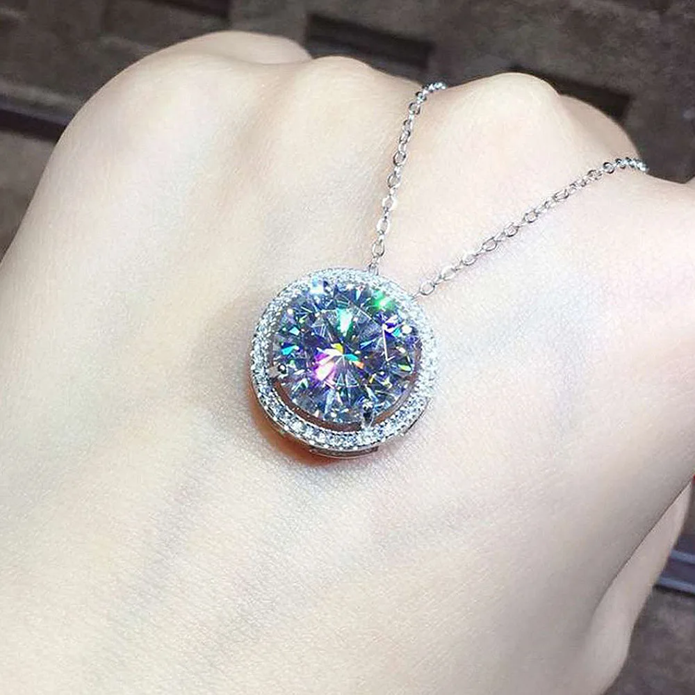 

Huitan Простое Элегантное женское ожерелье с круглым кубическим цирконием серебряного цвета модное изысканное женское ожерелье новые ювелир...