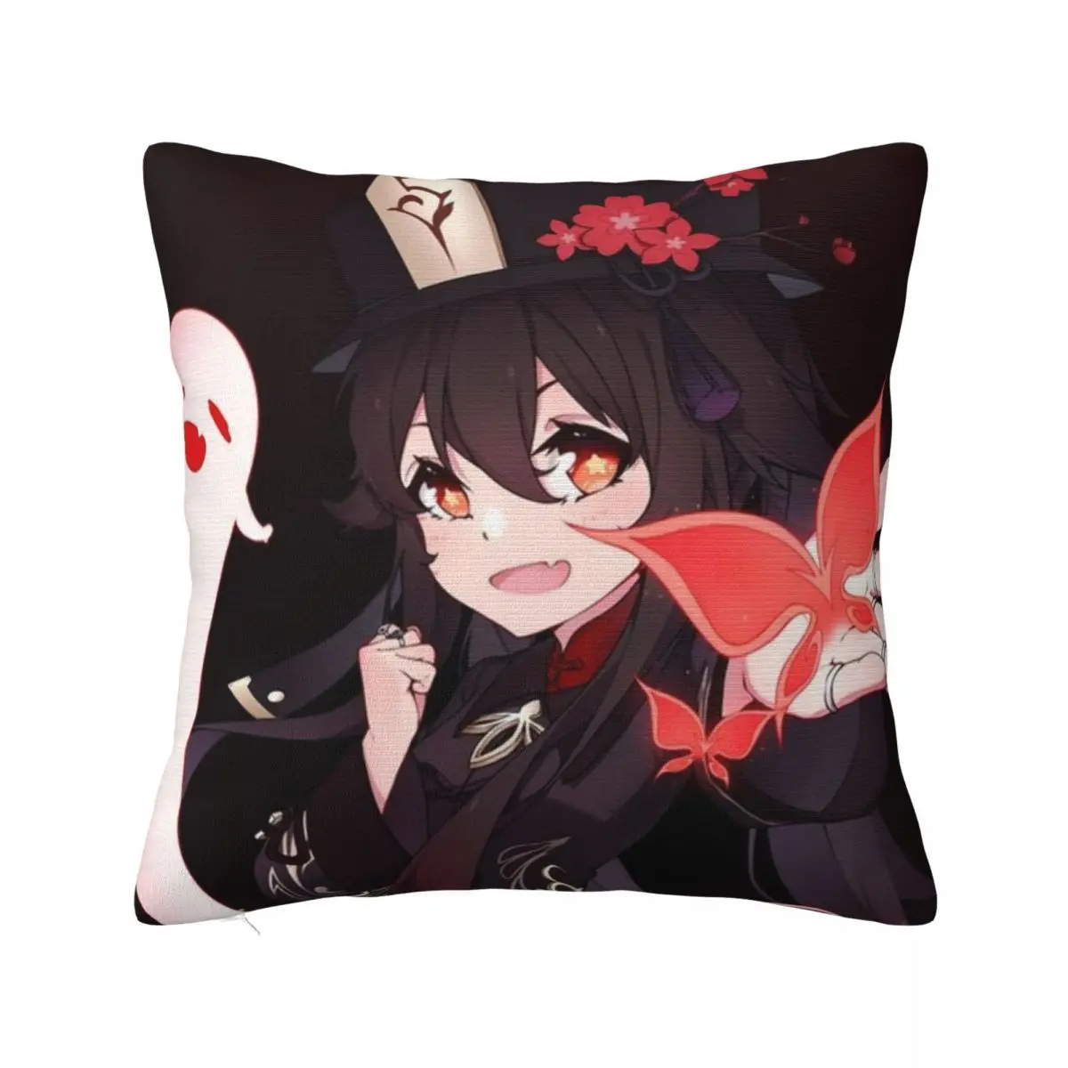 

Hu Tao Genshin Impact Pillowcase Printed Polyester Cushion Cover Gift cute waifu game anime Throw Pillow Case Cover Home 45X45cm