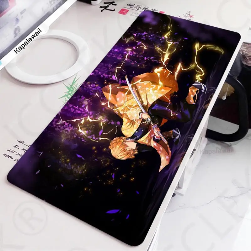 

Коврик для мыши с аниме, большой офисный компьютер, рассекающий демонов, 90x40, игровые аксессуары, механическая клавиатура, CS GO, LOL