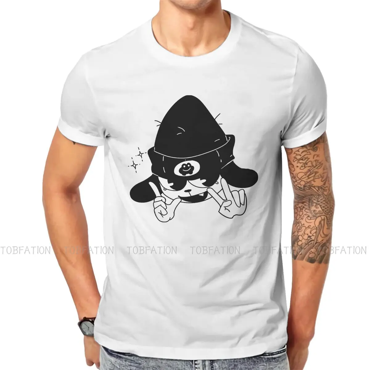 

Футболка PaRappa The Rapper Rhythm Game для мужчин, базовая летняя футболка BW, модная пушистая футболка высокого качества