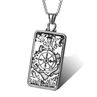 classic punk mystery metal divination tarot rune amulet pendant necklace for men charm vintage medieval memorial jewelry