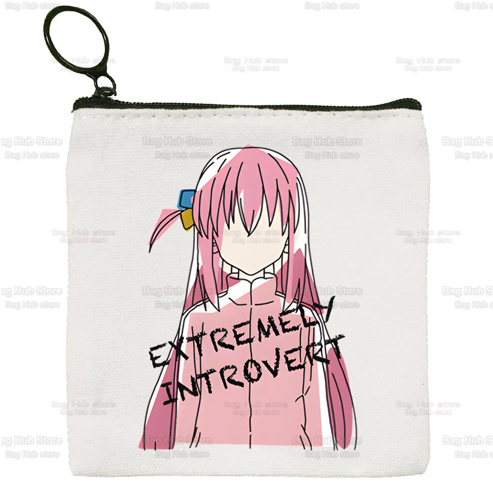 BOCCHI THE ROCK! Anime Cute Mini Hitori Gotoh Coin Purse Canvas Ijichi Nijika Student Wallet Coin Case Zipper Female Key Case