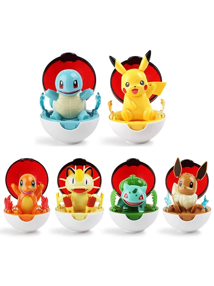 Оригинальная фигурка покемона Bulbasaur Eevee Charmander Meowth Squirtle Пикачу эльф-мяч Pokeball Ball