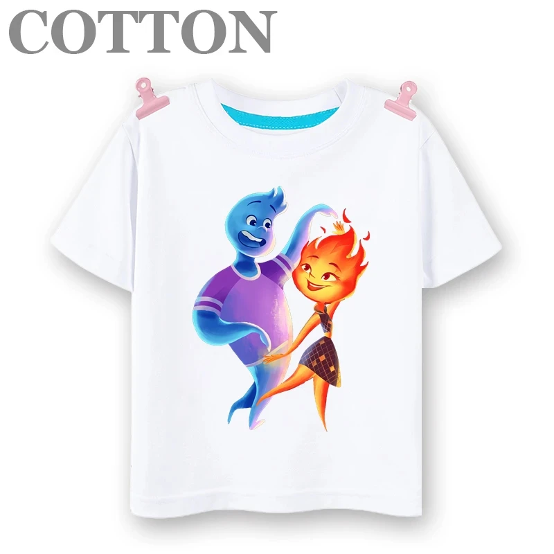 Детская летняя хлопковая футболка с коротким рукавом и круглым вырезом