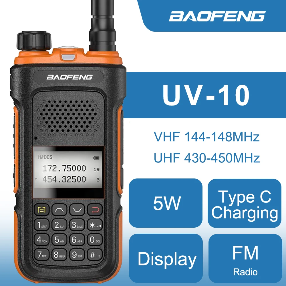 

Новая стильная двухсторонняя рация Baofeng, 5 Вт, 136-174/400-520 МГц, Двухдиапазонная портативная рация, 5-12 км