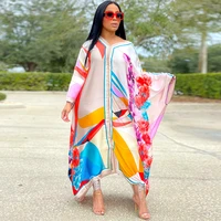 2022 batwing sleeve dashiki african print dresses for women plus size clothes loose abaya summer ankara boubou africain femme