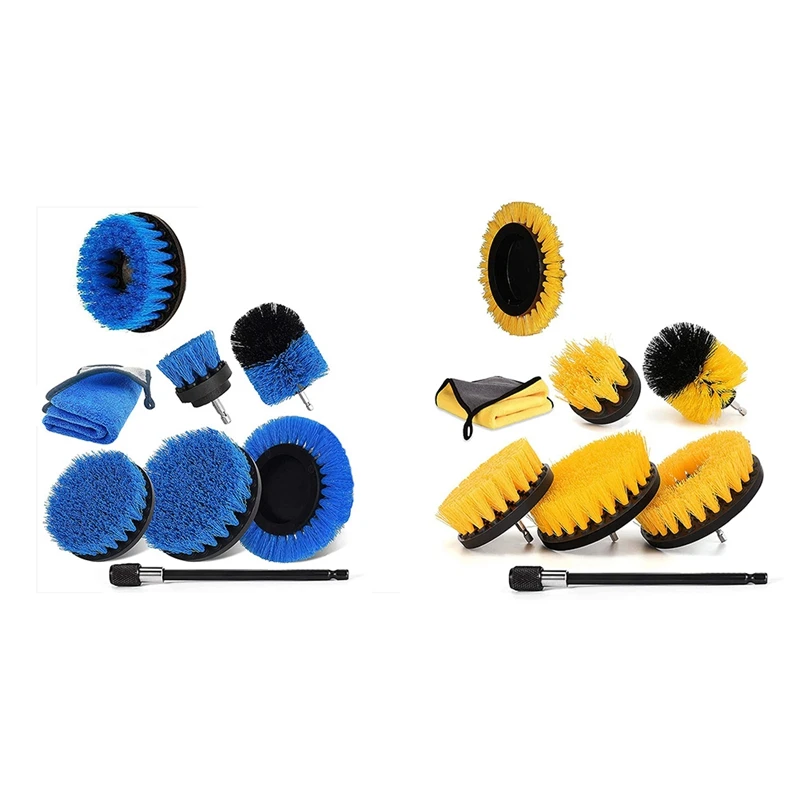 

8PCS Brush Accessory Drill Bits, Rotating Gas Washer Cleaning Brush Set For Rims,Bathtubs,Tiles,Kitchens,Cars