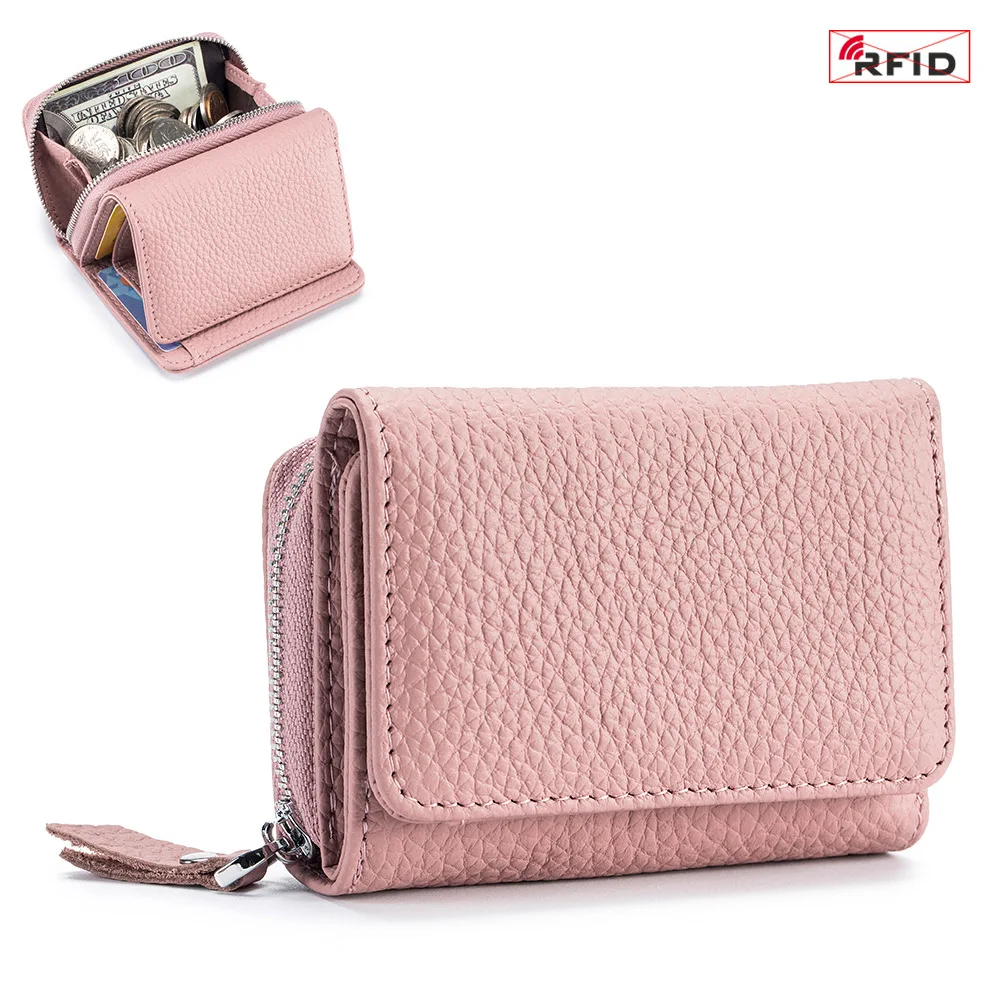 

Women Wallet Short Genuine Leather Women's Card Holder Small Coin Pocket Ladies Purse