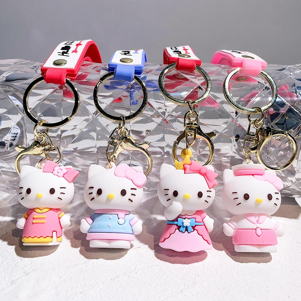 

Kawaii Sanrio Keychain Cute Cartoon Hello Kitty Keychains KT Cat Car Key Ring Backpack Pendant Ornaments Jewelry Holiday Gifts