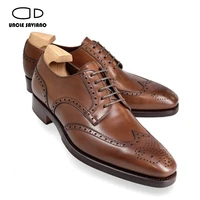 uncle saviano derby brogue dress shoes men luxury designer fashion handmade genuine leather business formal shoes men original
