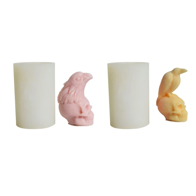 

Crow Skull Candle Resin Mold Candle 3D Fondant Mold for Making DIY Handmades