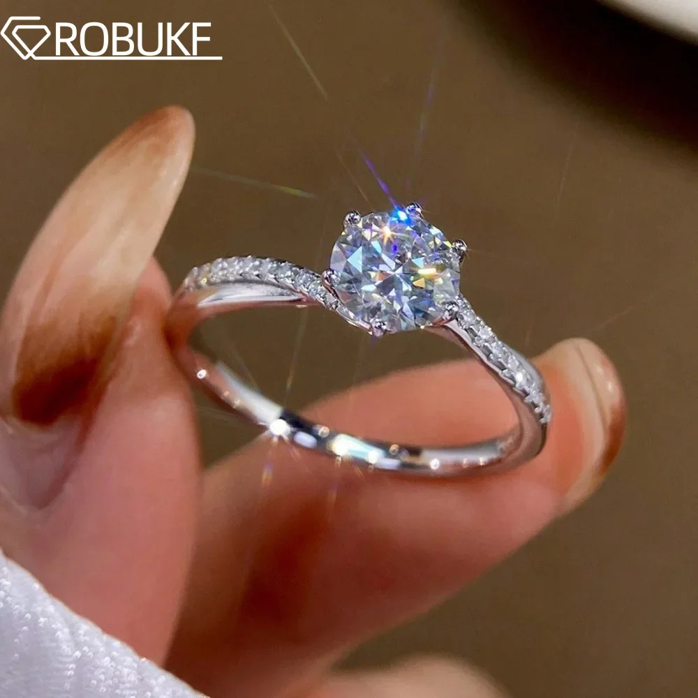 D VVS1 кольца с муассанитом для женщин сверкающие бриллианты сертификатом