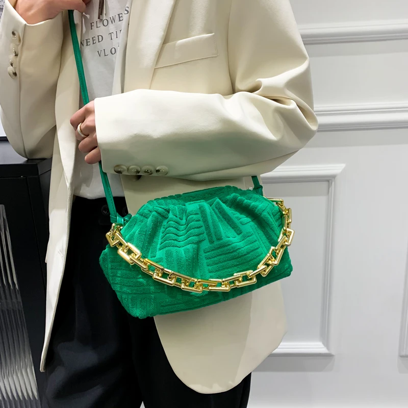 

Модная сумка через плечо, брендовая сумка для женщин, сумки на плечо, толстая сумочка на цепочке, дизайнерская милая сумка, Хобо, повседневны...