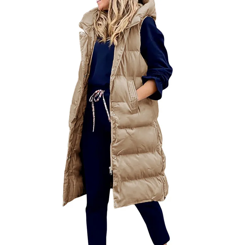 

Fall Winter Warm Clothes for Women 2022 2023 Luxury Sleeveless Jacket Vest Long Overcoat Trench Coat for Women New in Outwears