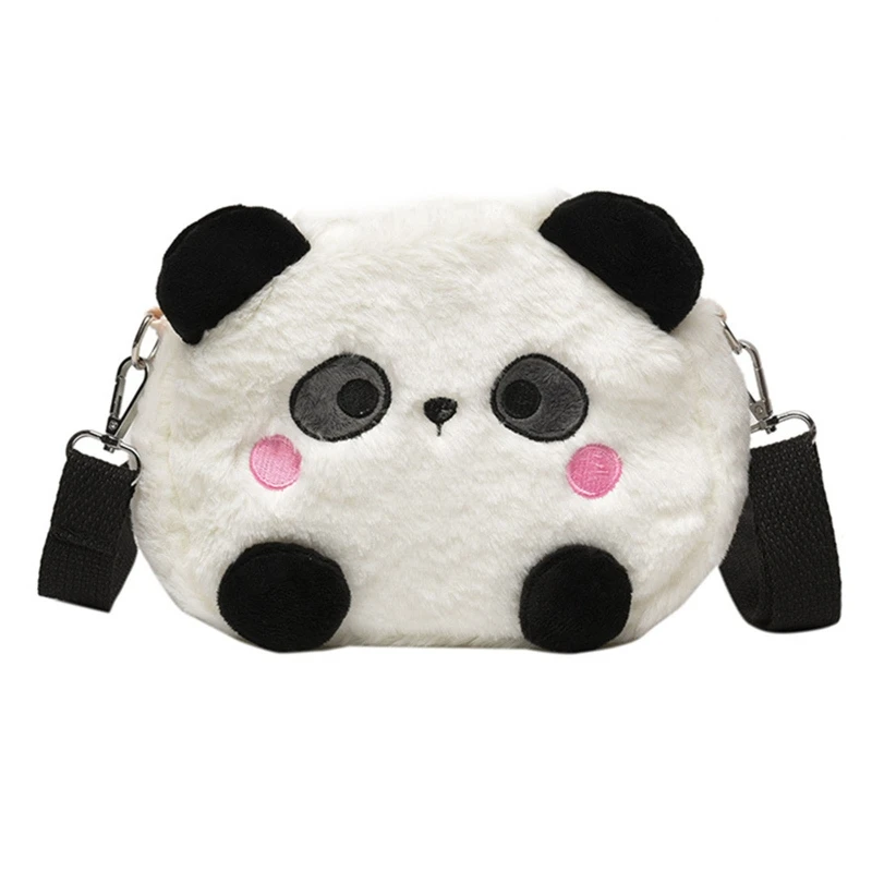 

Cute Lolita Plush Shoulder Bag Crossbody Purse Plush Cartoon Panda Messenger Bag for Lipstick Comb Small Mirror