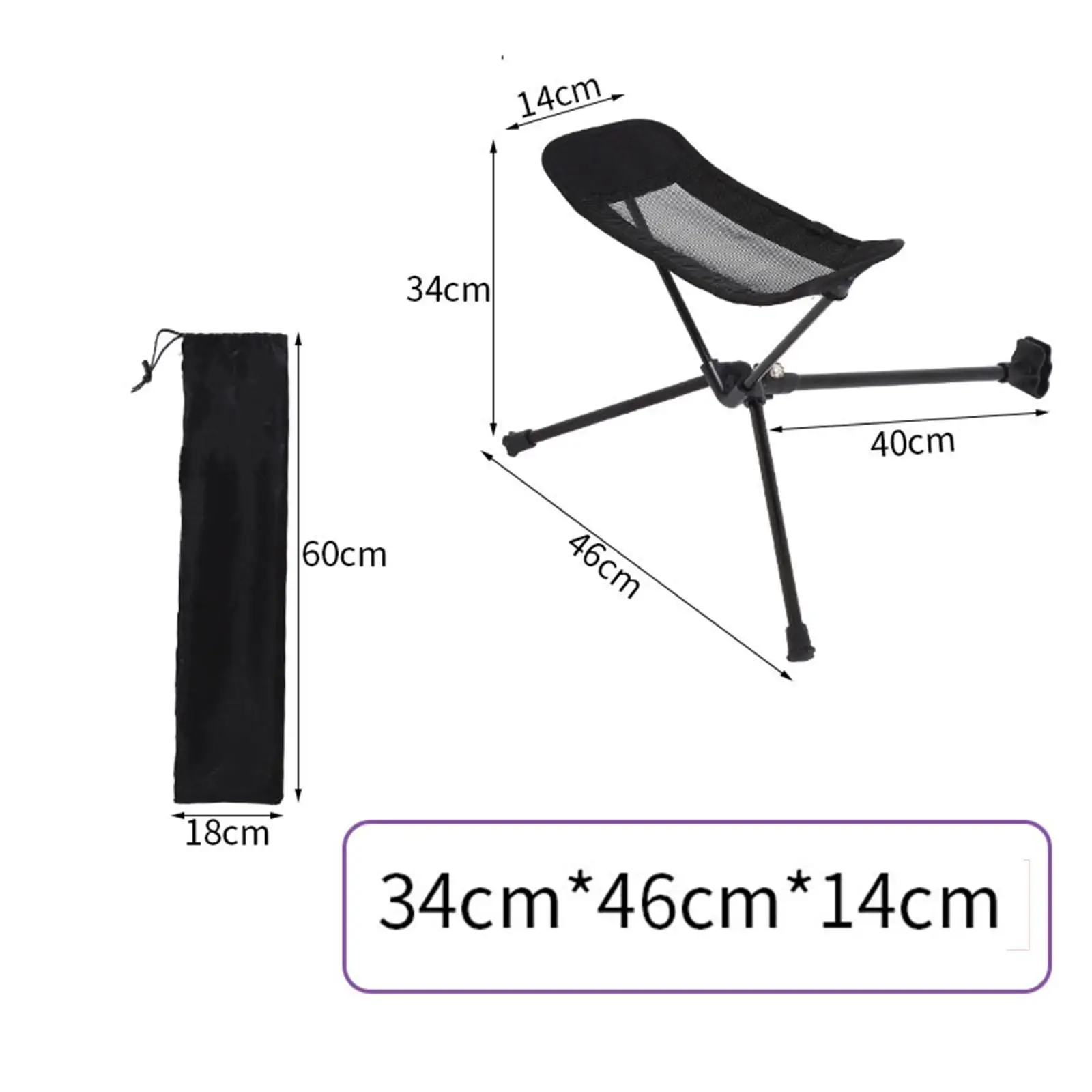 

Folding Chair Footrest Retractable Adjustable Foot Stool for Picnic Camping Outdoor