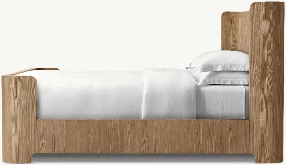 Hochwertige Schlafzimmer 123bel Custom Ized Queen King Size Eiche Holz Bronte Shelter Bett mit Trittbrett