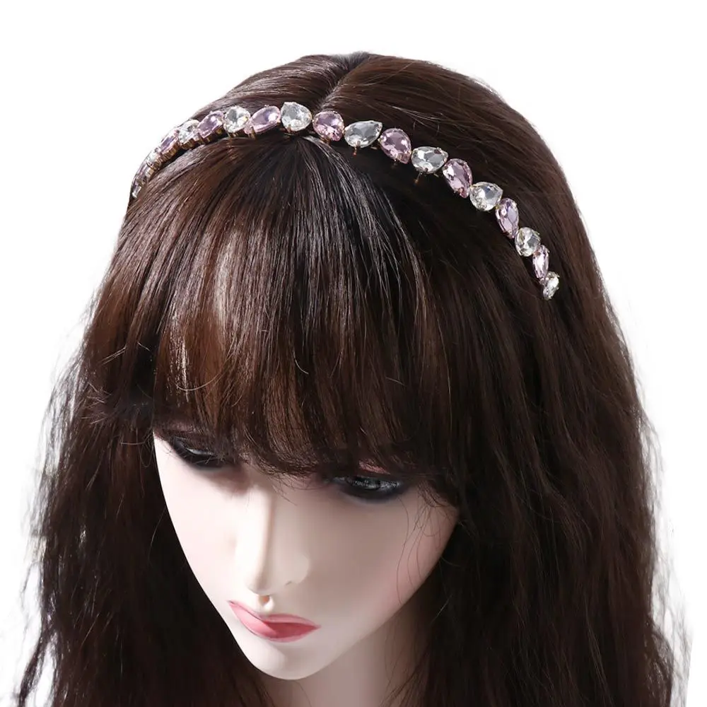 

Модная Роскошная повязка на голову стразы капли воды хрустальные головные уборы для женщин Свадебные аксессуары для волос ювелирные изделия