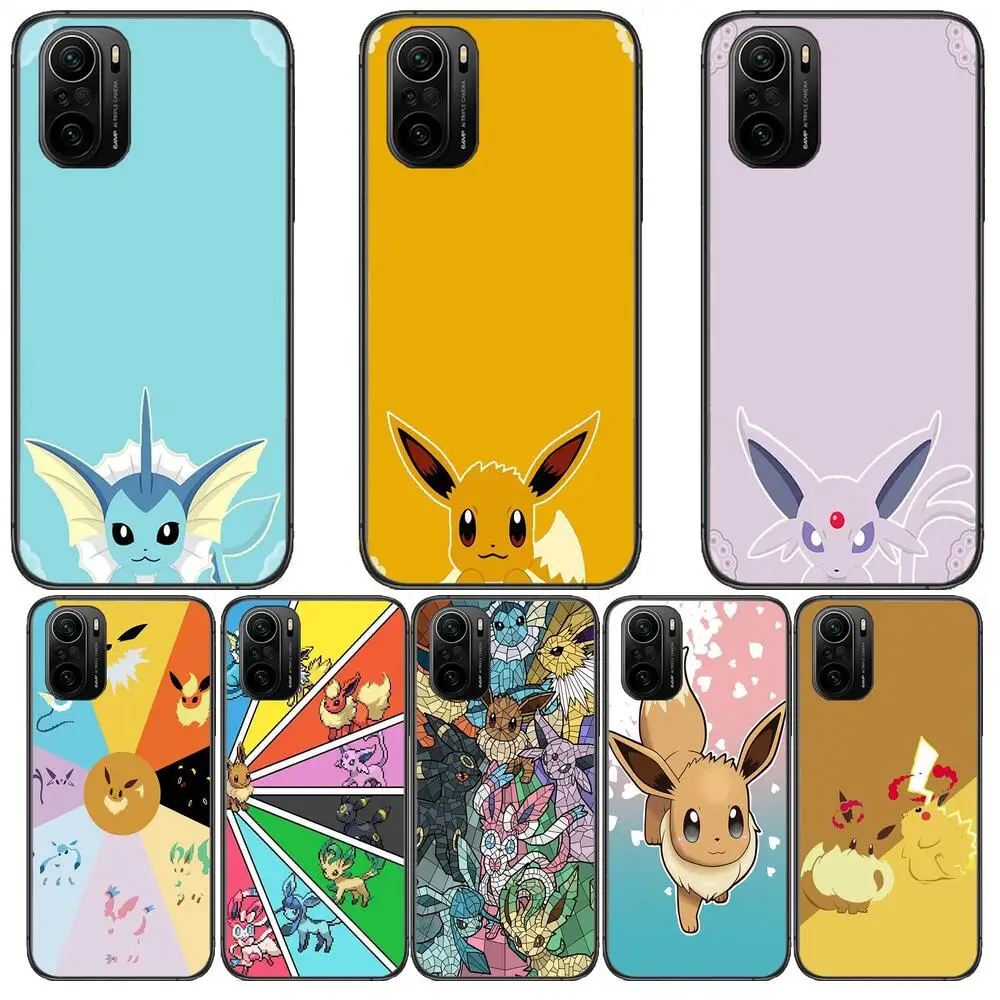 

Eevee Pokemon Cute Phone Case For xiaomi redmi POCO F1 F2 F3 X3 Pro M3 9C 10T Lite NFC Black Cover Silicone Back Prett mi 10 ult